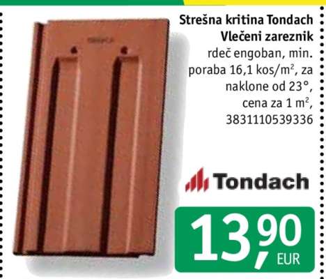 Strešna kritina Tondach Vlečeni zarezniki