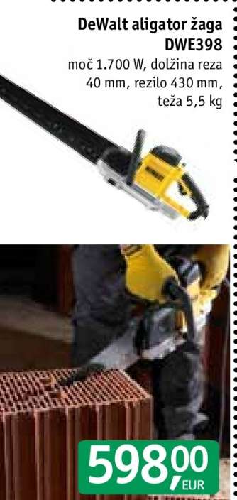 DeWalt aligator žaga DWE398