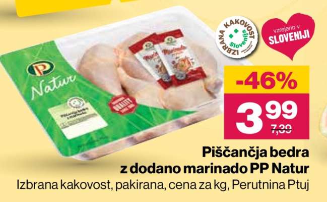 Piščančja bedra z dodano marinado PP Natur