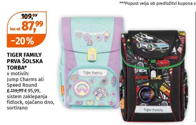 TIGER FAMILY PRVA ŠOLSKA TORBA