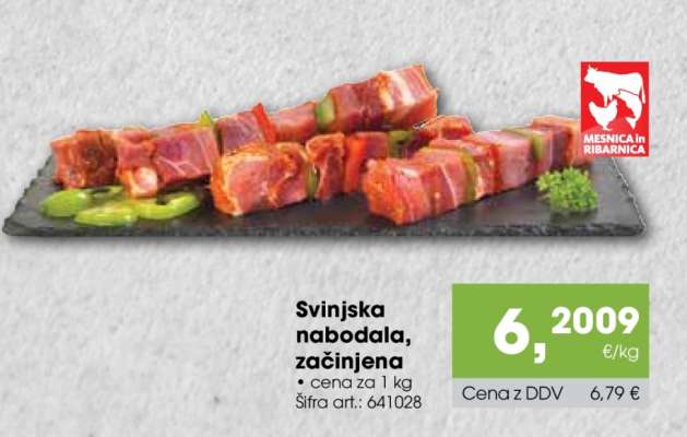 Svinjska nabodala, začinjena