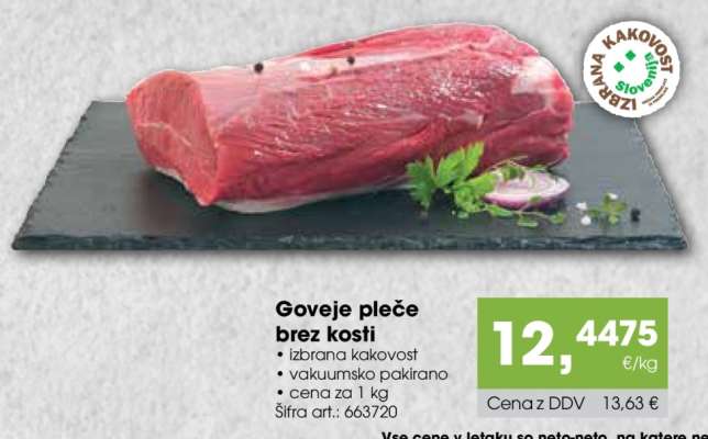 Goveje pleče brez kosti