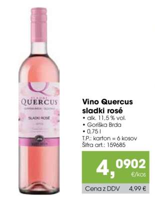 Vino Quercus Sladki Rose