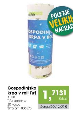Gospodinjska krpa v roli Tuš