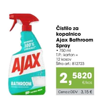 Čistilo za kopalnico Ajax Bathroom Spray