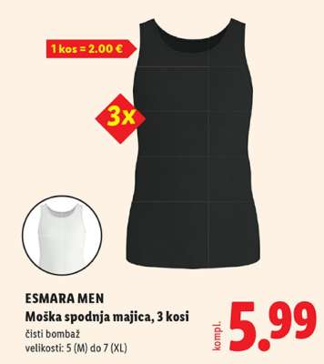 esmara MEN Moška spodnja majica, 3 kosi