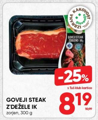 GOVEJI STEAK Z'DEŽELE IK