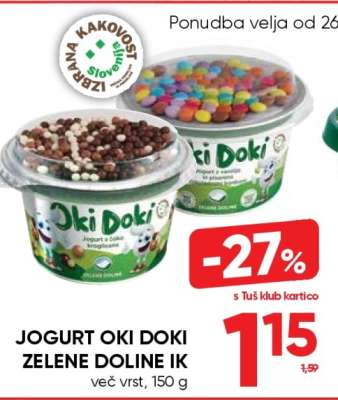 JOGURT OKI DOKI ZELENE DOLINE IK