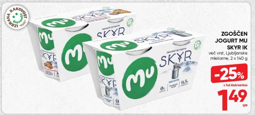 ZGOŠČEN JOGURT MU SKYR IK