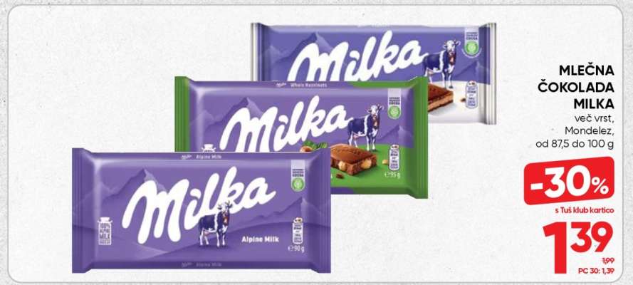 MLEČNA ČOKOLADA MILKA