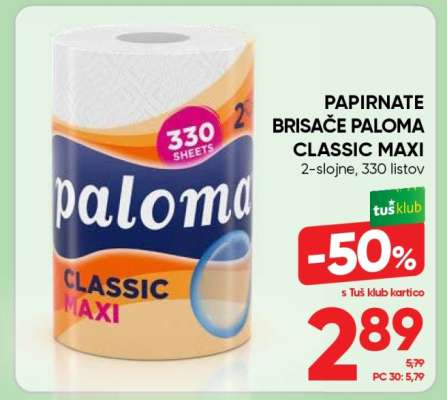 Papirnate brisače Paloma Classic Maxi