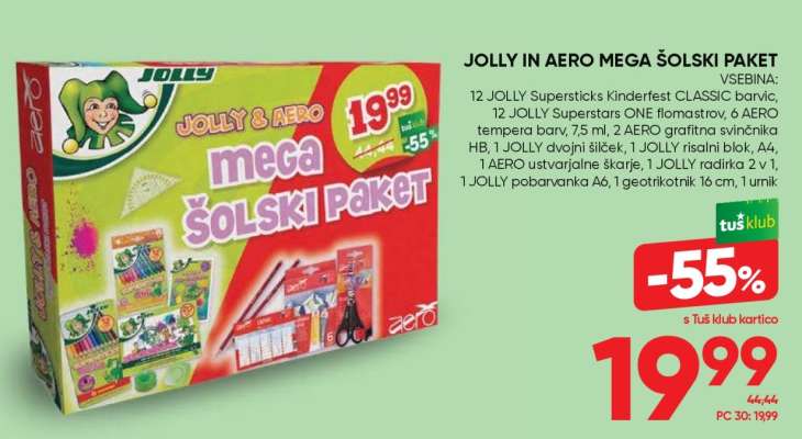 JOLLY IN AERO MEGA ŠOLSKI PAKET