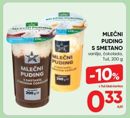 MLEČNI PUDING S SMETANO