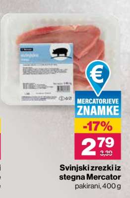 Svinjski zrezki iz stegna Mercator