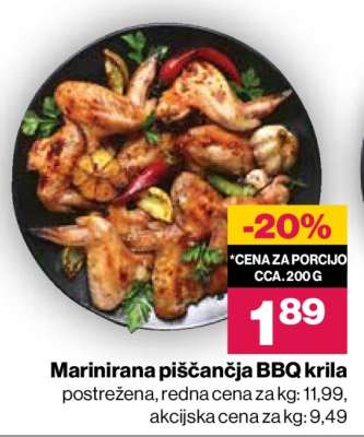 Marinirana piščančja BBQ krila