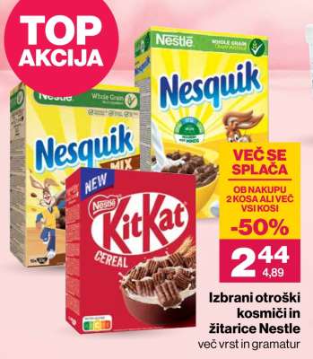 Izbrani otroški kosmiči in žitarice Nestle