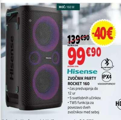 Hisense ZVOČNIK PARTY ROCKET 160