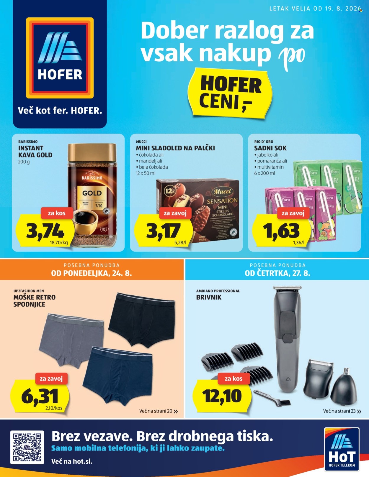 Hofer katalog - 19.8.2026 - 27.8.2026. Stran 1