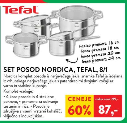 SET POSOD NORDICA, TEFAL, 8/1