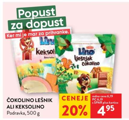 Čokolino lešnik ali Keksolino