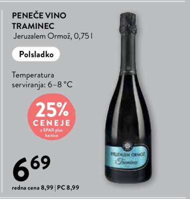 Peneče vino Traminec