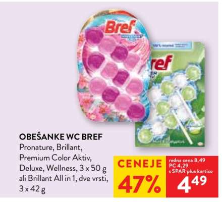 OBEŠANKE WC BREF