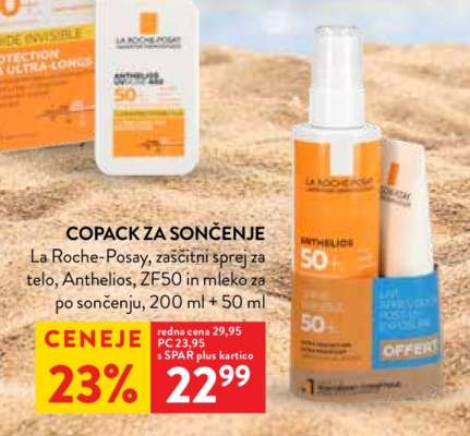 La Roche-Posay, zaščitni sprej za telo, Anthelios, ZF50 in mleko za po sončenju, 200 ml + 50 ml