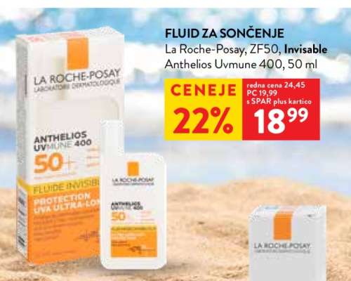 La Roche-Posay, ZF50, Invisable Anthelios Uvmune 400, 50 ml