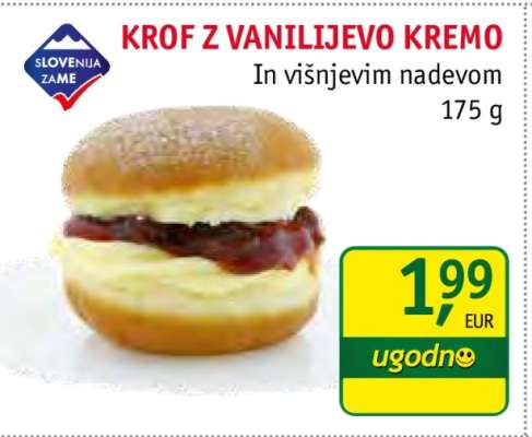 Krof z vanilijevo kremo