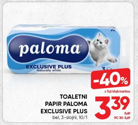 TOALETNI PAPIR PALOMA EXCLUSIVE PLUS