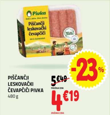 PIŠČANČJI LESKOVAČKI ČEVAPČIČI PIVKA