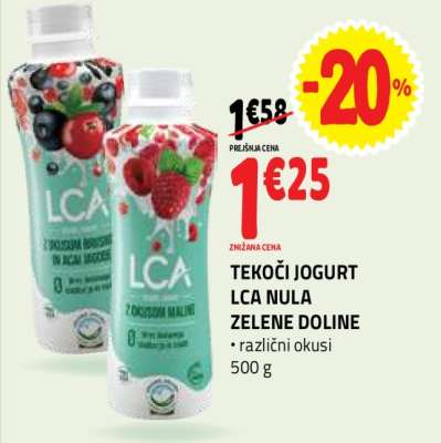 TEKOČI JOGURT LCA NULA ZELENE DOLINE