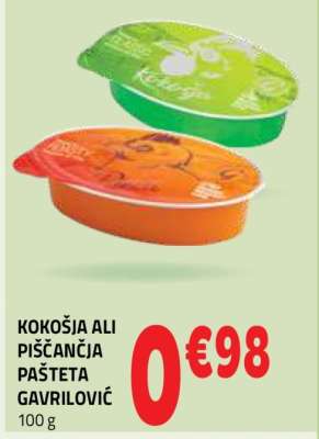 Kokošja ali piščančja pašteta Gavrilović