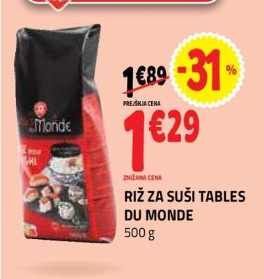 RIŽ ZA SUŠI TABLES DU MONDE
