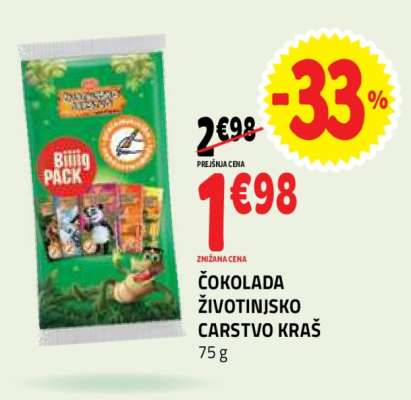 ČOKOLADA ŽIVOTINJSKO CARSTVO KRAŠ
