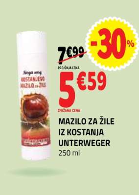 Mazilo za žile iz kostanja Unterweger