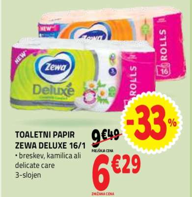 TOALETNI PAPIR ZEWA DELUXE 16/1