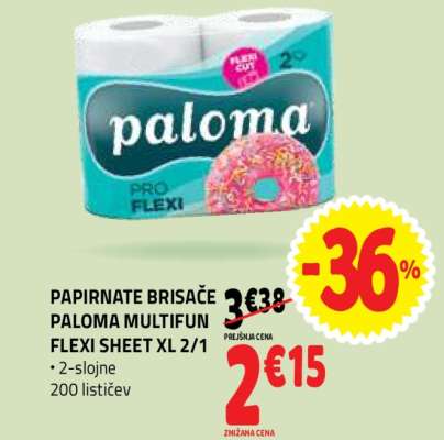 PAPIRNATE BRISAČE PALOMA MULTIFUN FLEXI SHEET XL 2/1