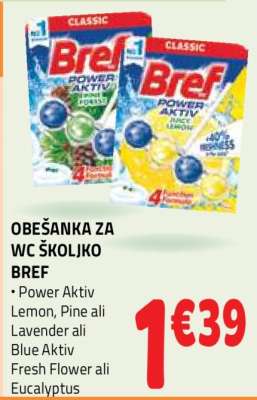 OBEŠANKA ZA WC ŠKOLJKO BREF
