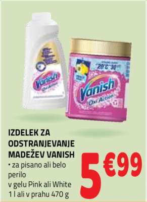 Izdelek za odstranjevanje madežev Vanish