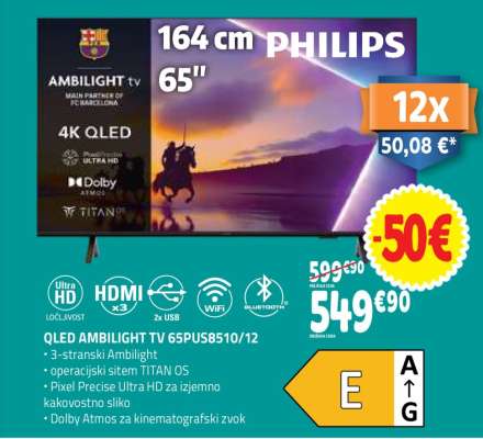 QLED AMBILIGHT TV 65PUS8510/12
