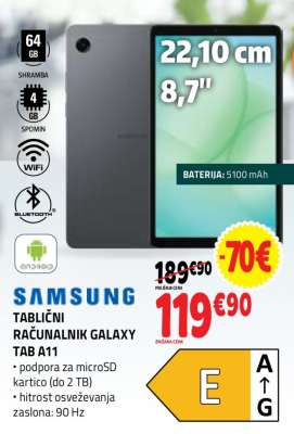 SAMSUNG TABLIČNI RAČUNALNIK GALAXY TAB A11