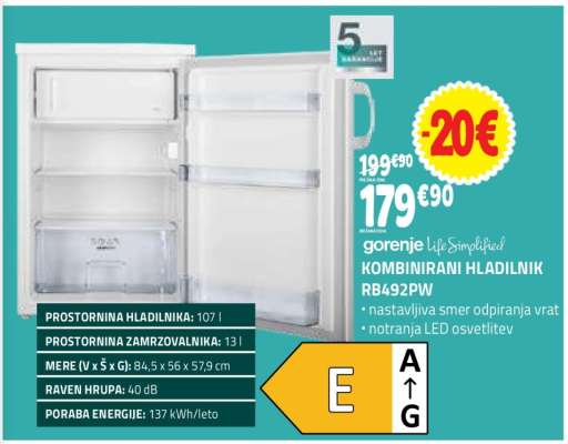KOMBINIRANI HLADILNIK RB492PW