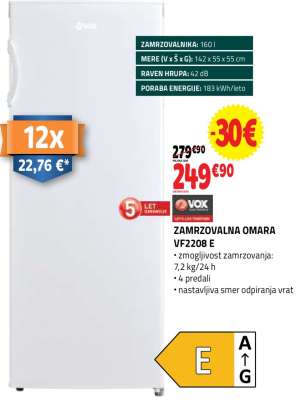 ZAMRZOVALNA OMARA VF2208 E