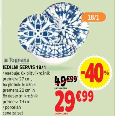 JEDILNI SERVIS 18/1