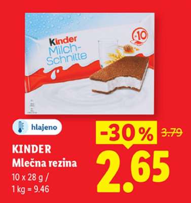 KINDER Mlečna rezina