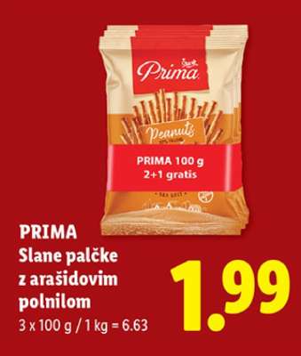 PRIMA Slane palčke z arašidovim polnilom
