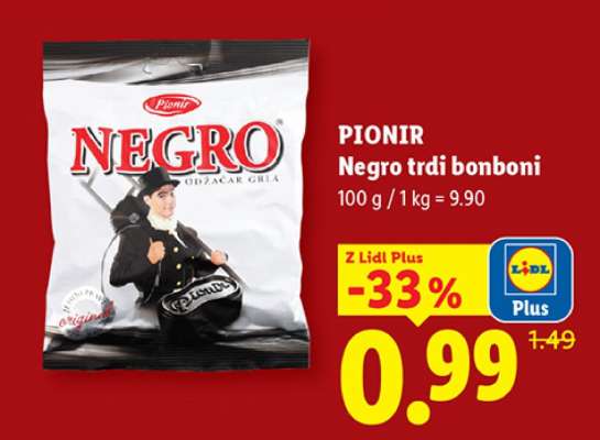 PIONIR Negro trdi bonboni