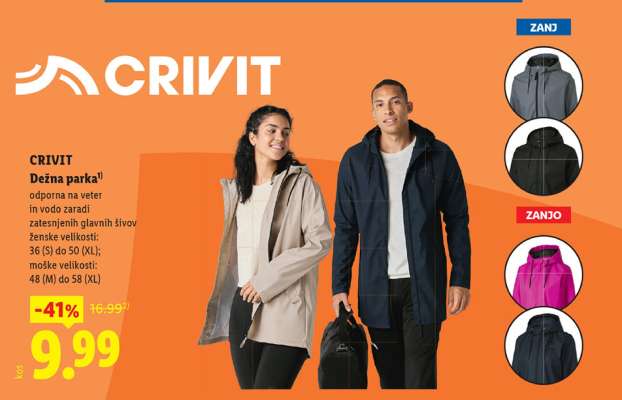 CRIVIT Dežna parka