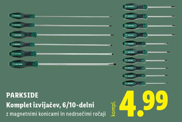 PARKSIDE Komplet izvijačev, 6/10-delni